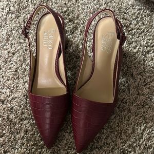 Franco Sarto Burgundy Leather Heels